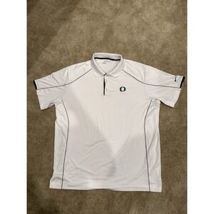 Oregon Ducks Shirt Mens 2XL White NCAA Football Nike Dri Fit Polo Golf
